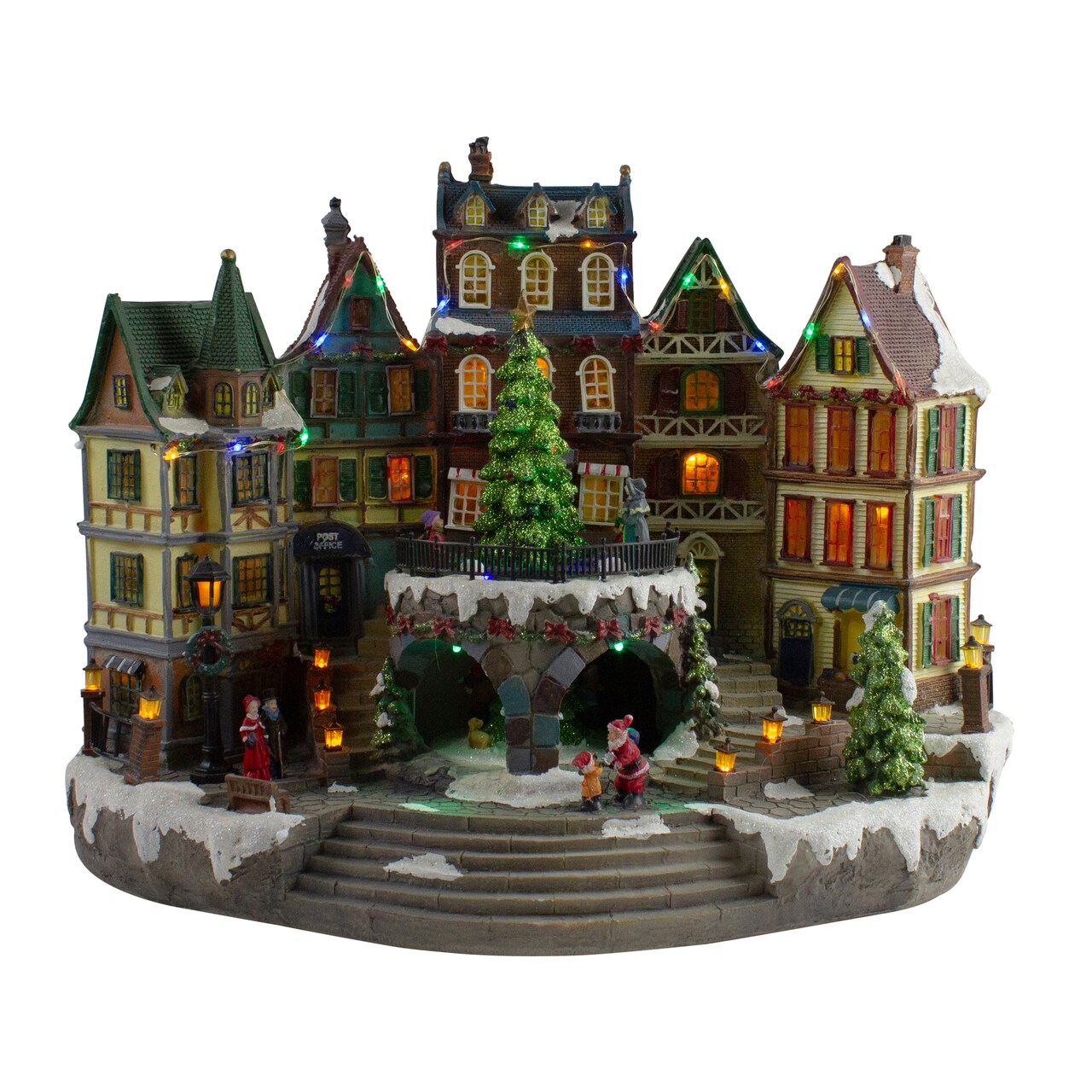 Northlight 15" Gray and Green LED Lighted Big Christmas Tree With Kids